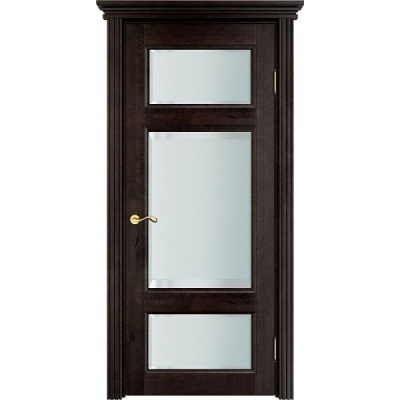 Дверь межкомнатная, остекленная. Модель ОЛ-55. Цвет венге. Фото в интернет-магазине Большой