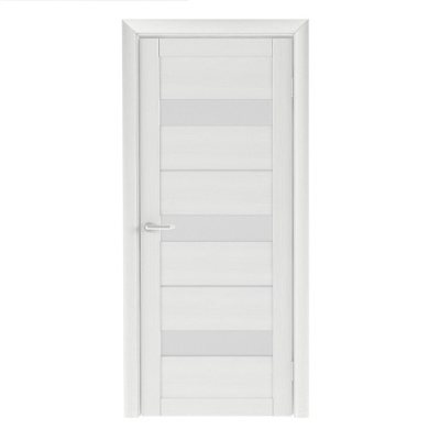Дверь межкомнатная. Коллекция Trend Doors, модель "Тренд 7" (стекло белое), EcoTex. Цвет лиственница белая. Фото в интернет-магазине Большой