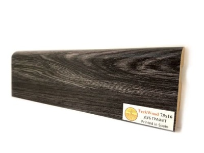 Плинтус МДФ TeckWood Дуб Графит 75*16*2150 мм