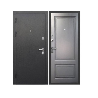 Дверь входная металлическая Дверная биржа Цитадель Толстяк букле черный/серый ясень эмаль. Фото в интернет-магазине Большой