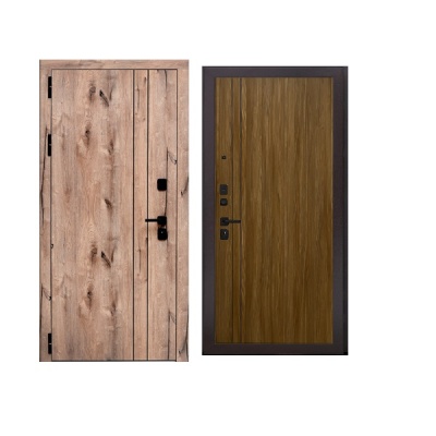 Дверь входная металлическая Дверьберг Вертикаль WOOD/дуб сиена К7. Фото в интернет-магазине Большой