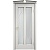 Дверь межкомнатная, остекленная. Модель ОЛ-102. Белый грунт+патина серебро. Фото в интернет-магазине Большой