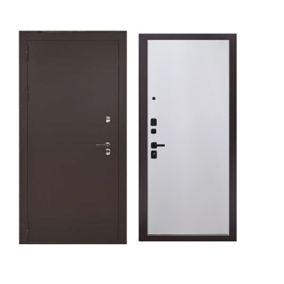 Дверь входная металлическая Дверьберг Термо медь/эмаль белая К8 (под покраску). Фото в интернет-магазине Большой